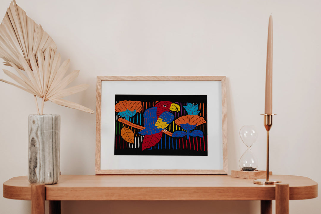 Stupendous Red and Blue Parrot Bird Mola
