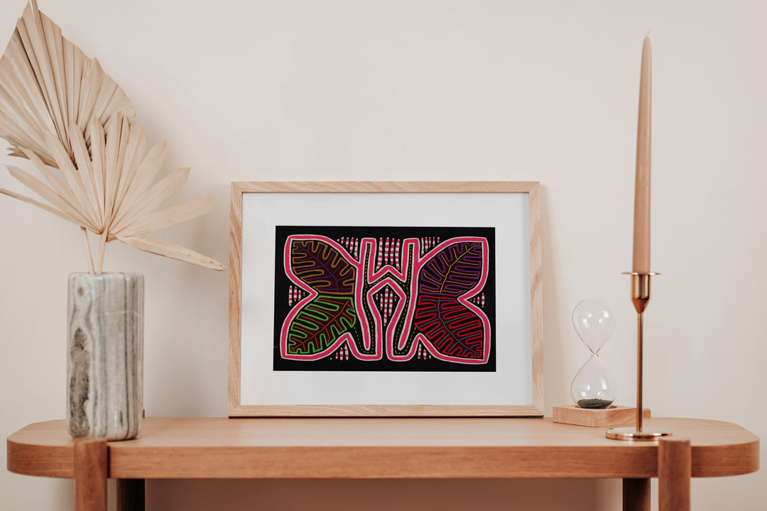 Pink Tropical Palm Frond Leaves Mola