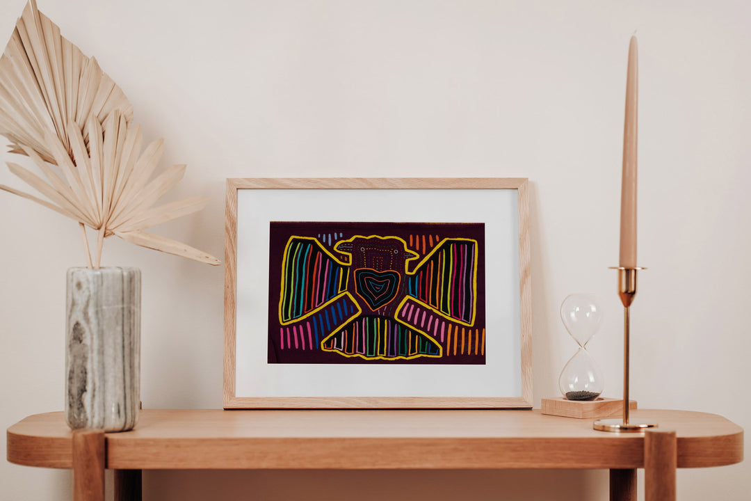 Burgundy And Yellow Two Head Thunderbird Big Heart Mola