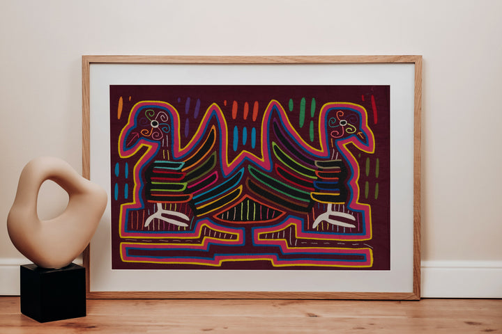 Intriguing Black and Pink Duck Mola