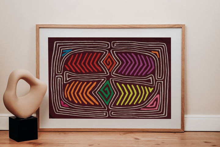 Burgundy and White Super Symmetry Mola