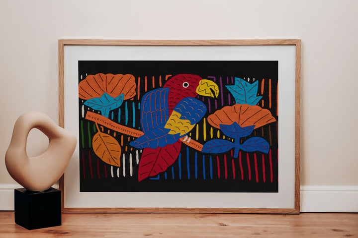 Stupendous Red and Blue Parrot Bird Mola