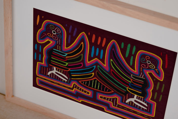 Intriguing Black and Pink Duck Mola