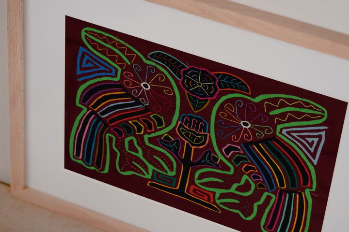 Burgundy and Green Toucan Parrot Mola