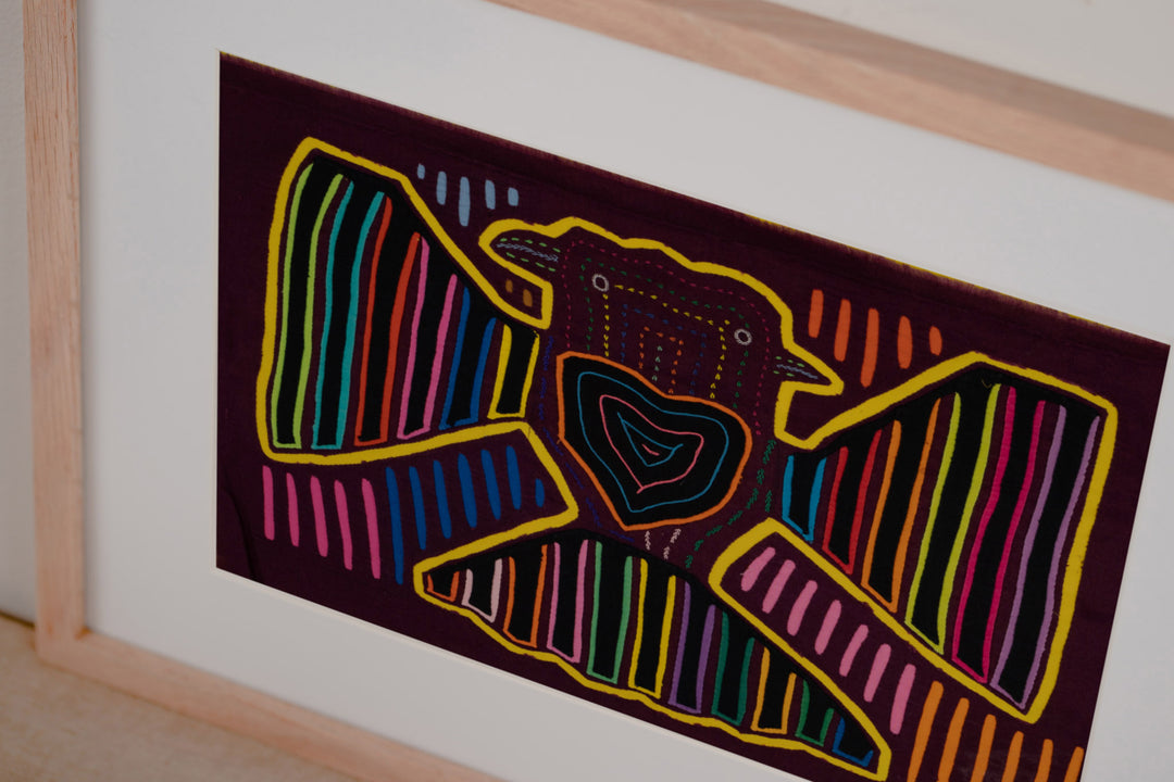 Burgundy And Yellow Two Head Thunderbird Big Heart Mola