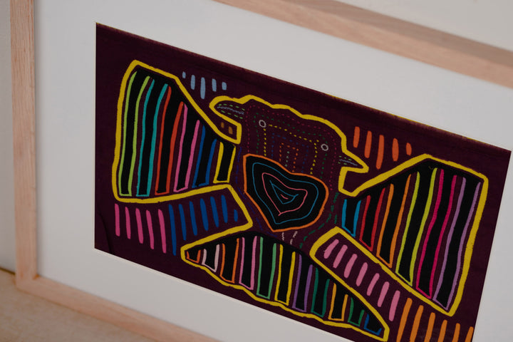 Burgundy And Yellow Two Head Thunderbird Big Heart Mola