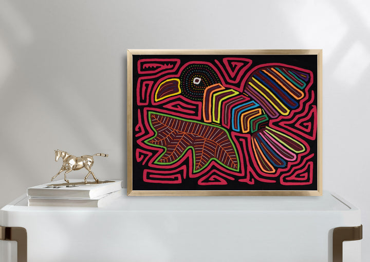 Bright Red Peace Dove Bird with Olive Branch Mola