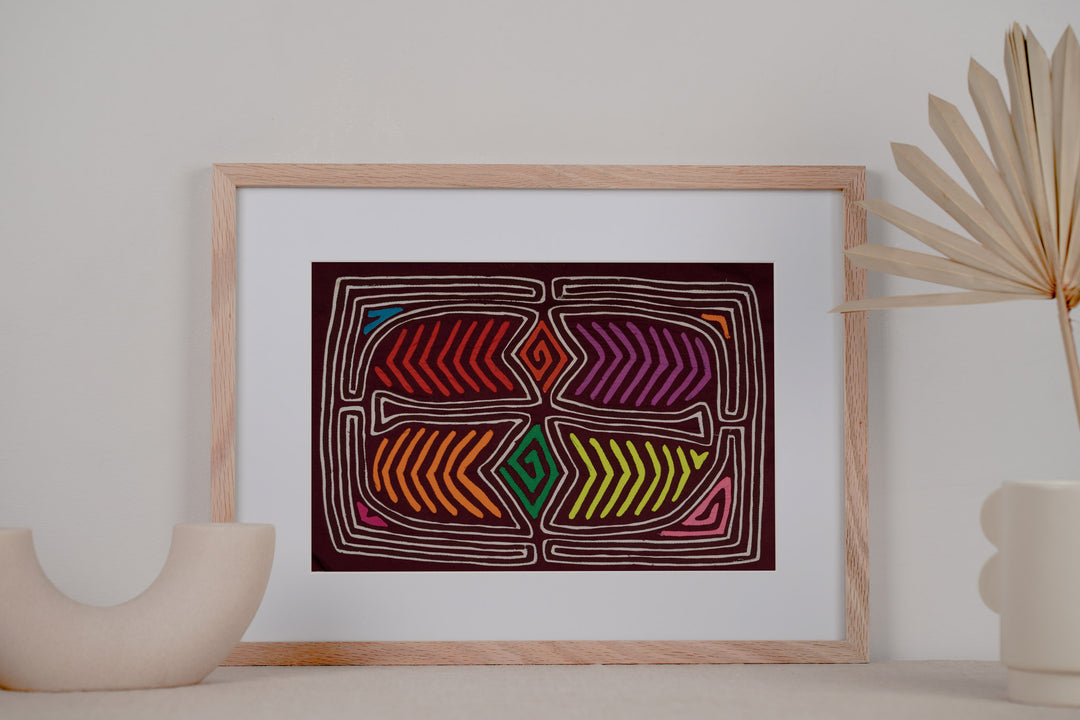 Burgundy and White Super Symmetry Mola