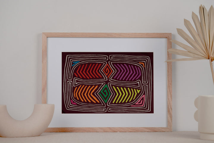 Burgundy and White Super Symmetry Mola