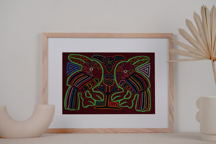 Burgundy and Green Toucan Parrot Mola