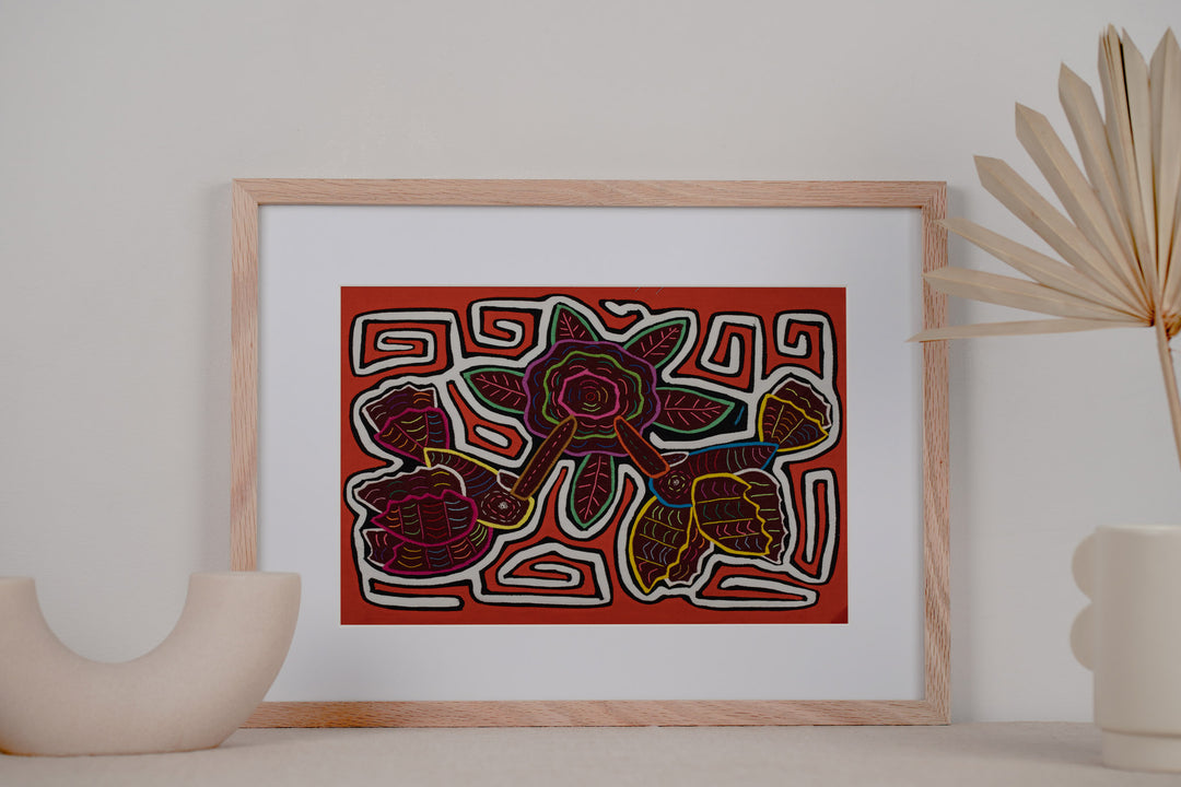 Orange Duel Hummingbird and Flower Mola
