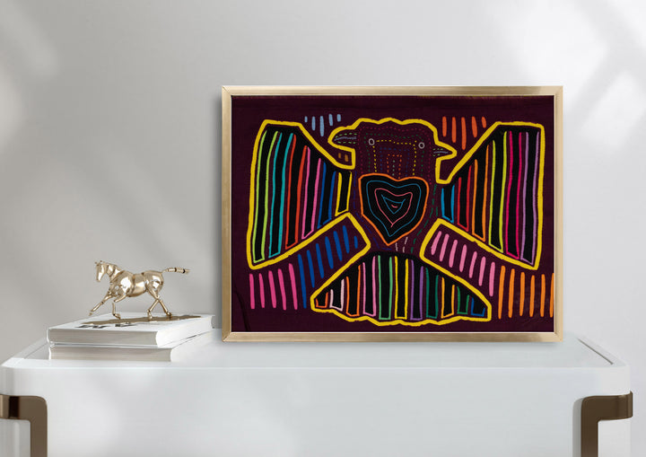 Burgundy And Yellow Two Head Thunderbird Big Heart Mola