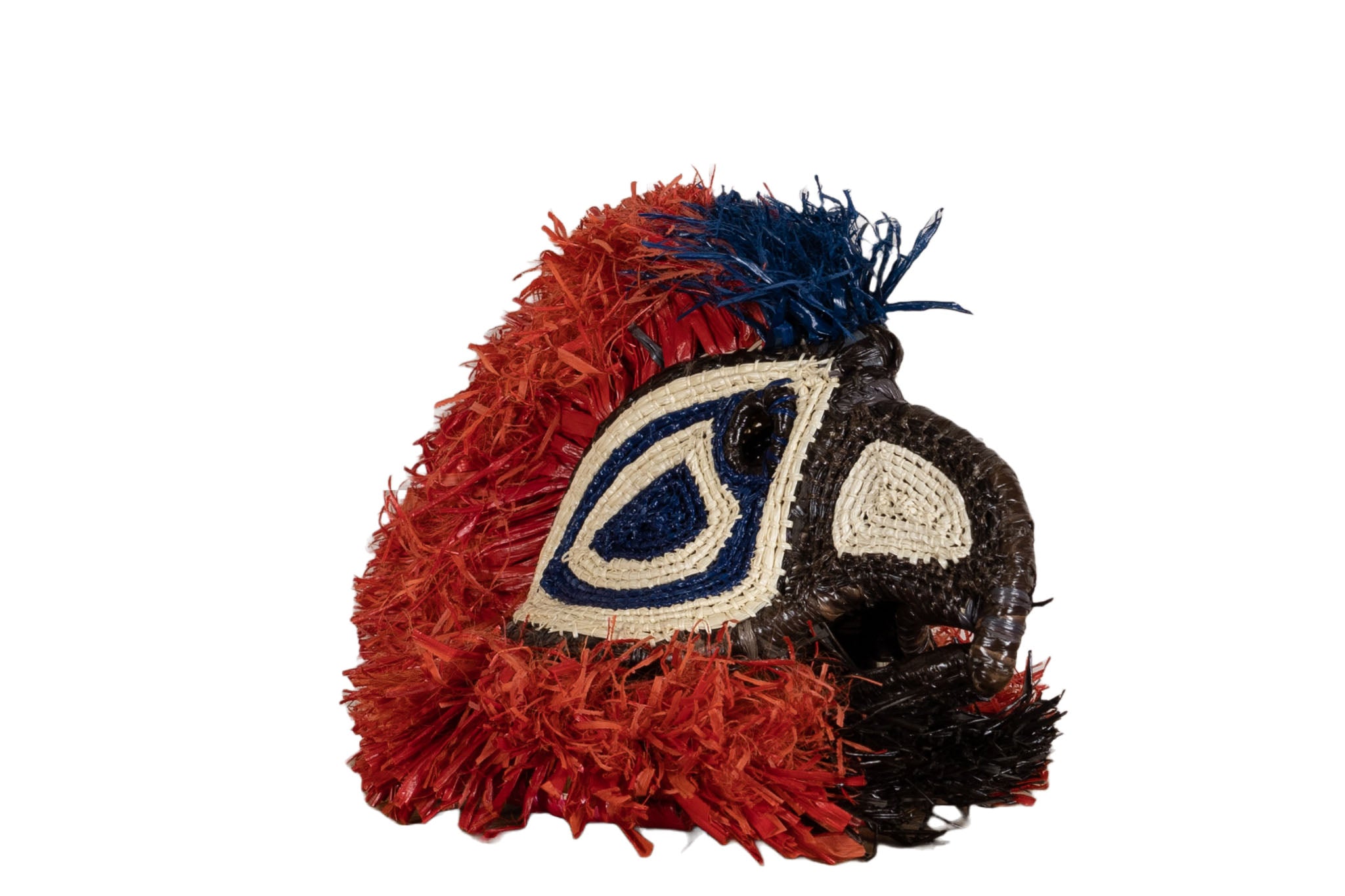 Red and Blue Head Parrot Mask