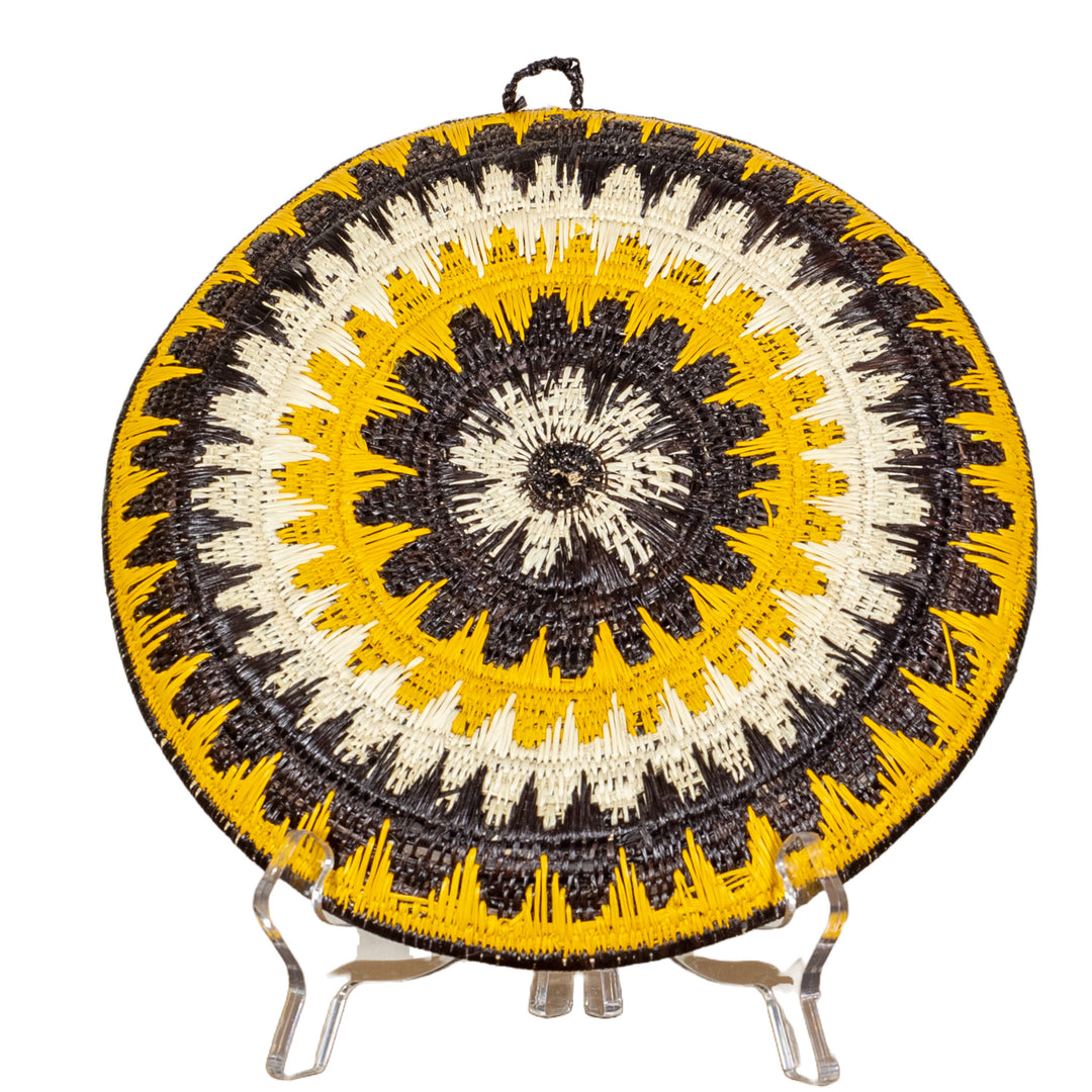 Black Yellow And White Squash Blossom Basket Plate