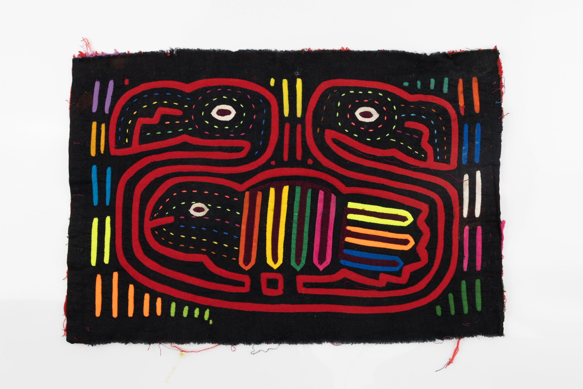 Kuna Indian Hand Stitch Parental Care Panama Mola Textile Art