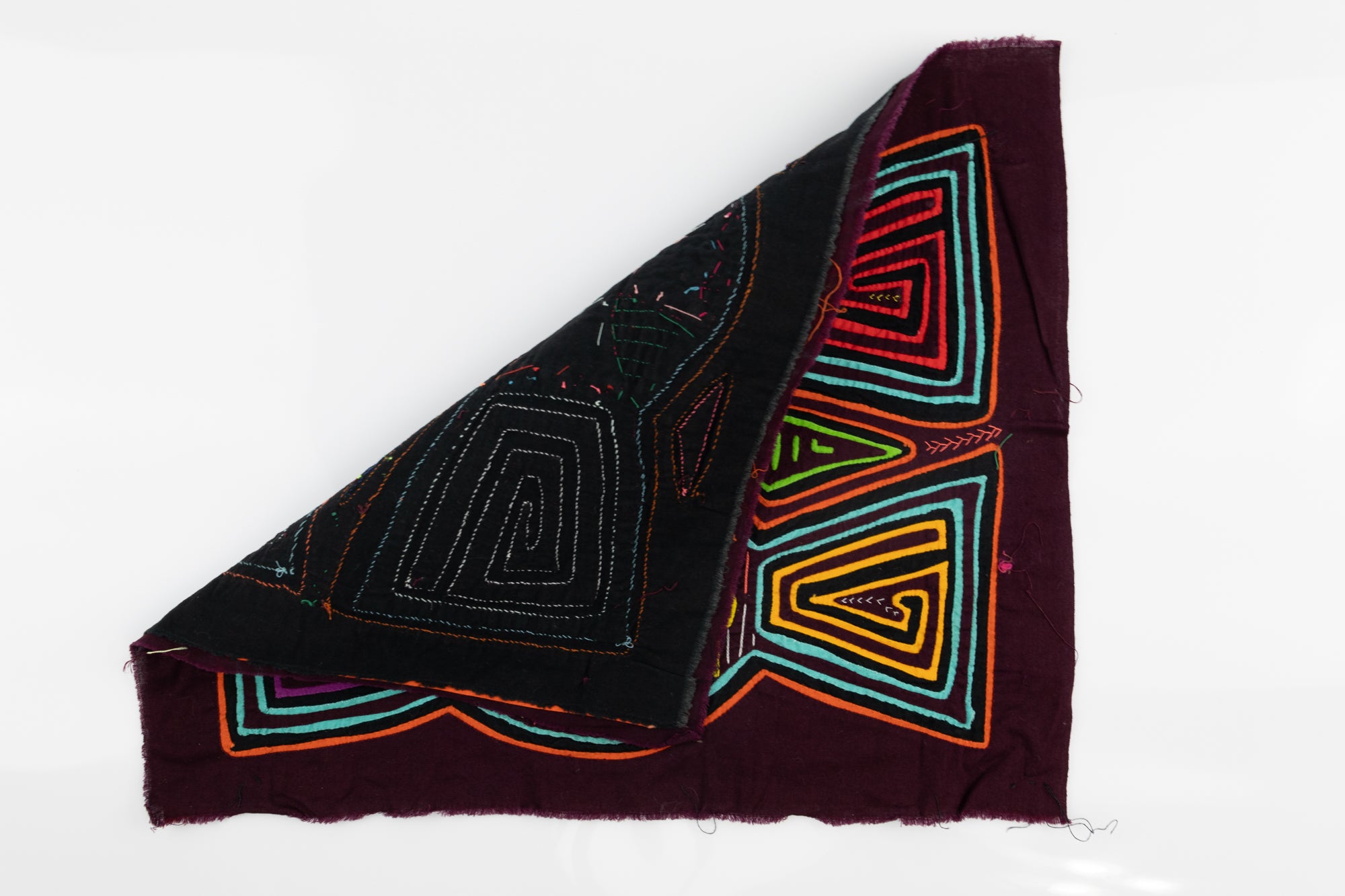 Kuna Indian Hand Stitch Propeller Panama Mola Textile Art