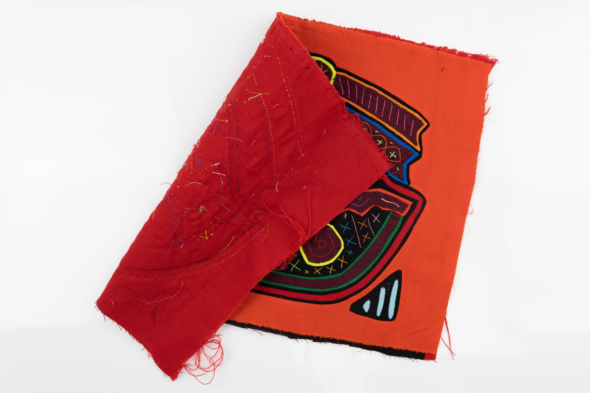 Kuna Indian Hand Stitch Christmas Bells Panama Mola Textile Art
