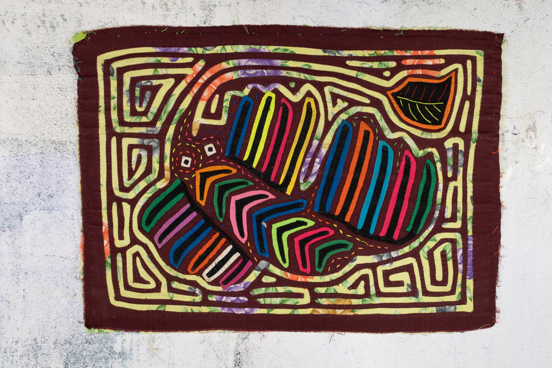 Vintage Burgundy and Green Weird Fish Mola