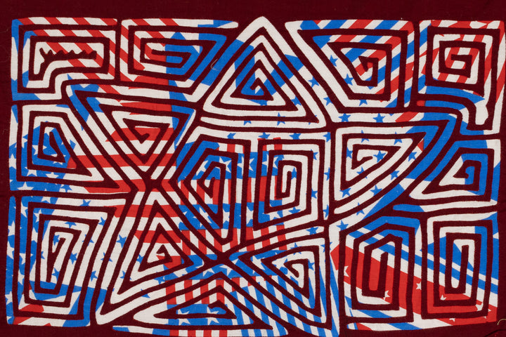 Patriotic Red White and Blue Star Mola