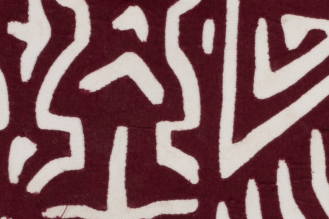 Vintage Burgundy And White Boat People Mola