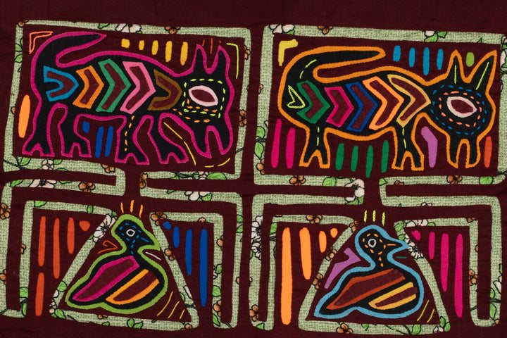 Vintage Bird and Puppy Dog Special Background Material Mola