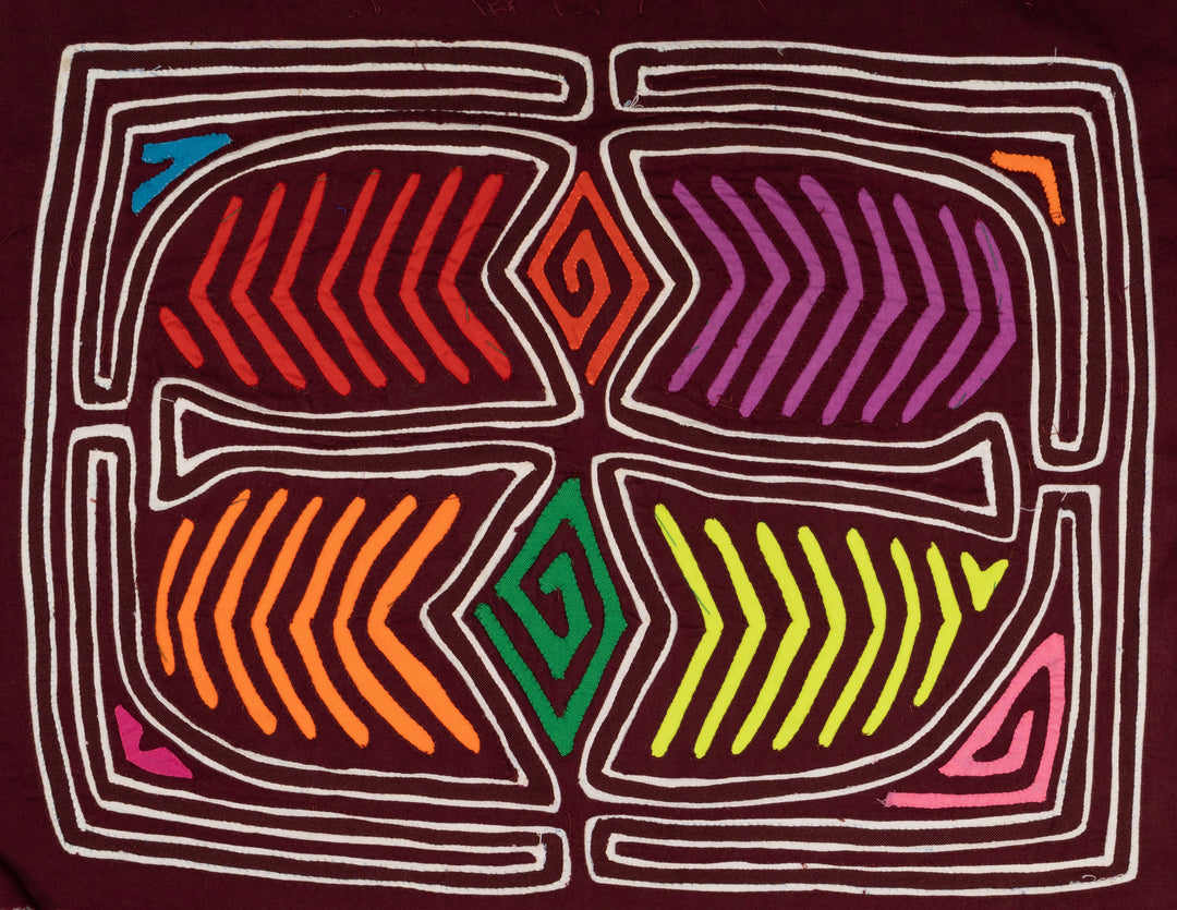 Burgundy and White Super Symmetry Mola