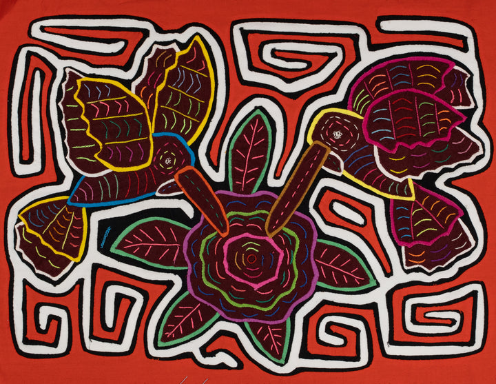Orange Duel Hummingbird and Flower Mola