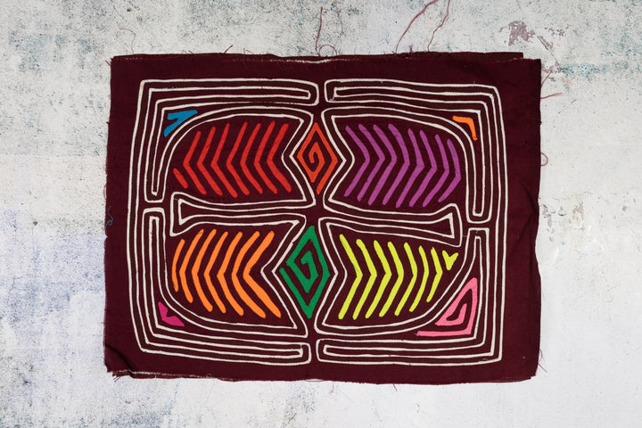 Burgundy and White Super Symmetry Mola