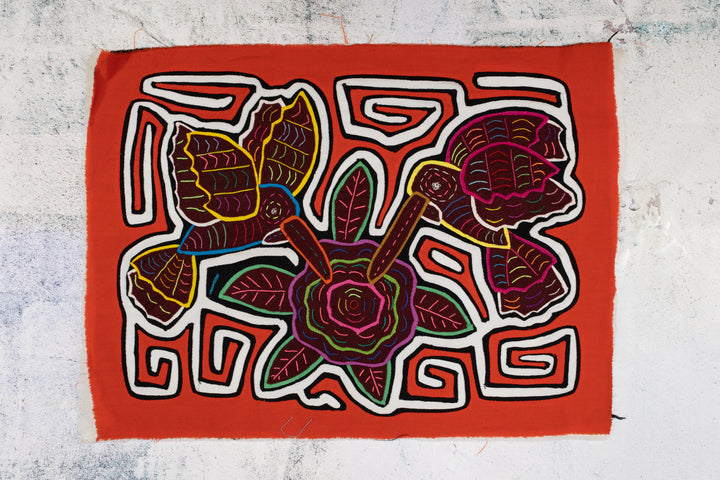 Orange Duel Hummingbird and Flower Mola