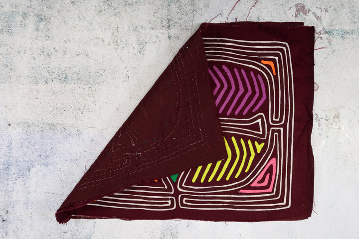 Burgundy and White Super Symmetry Mola
