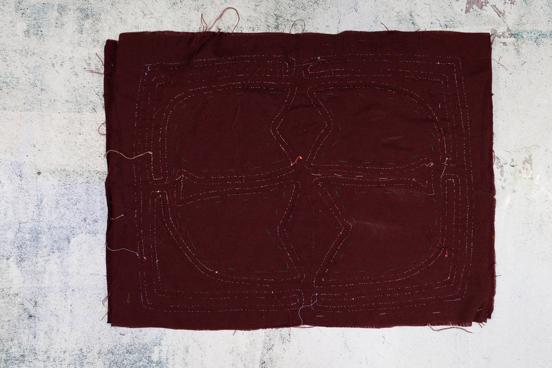 Burgundy and White Super Symmetry Mola