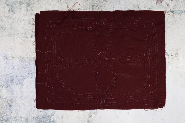 Burgundy and White Super Symmetry Mola