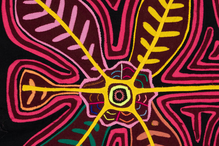 Rainforest Pink Spiral Leaves Mola