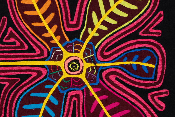 Rainforest Pink Spiral Leaves Mola