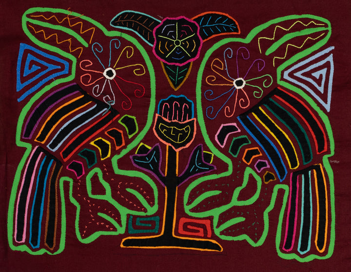 Burgundy and Green Toucan Parrot Mola