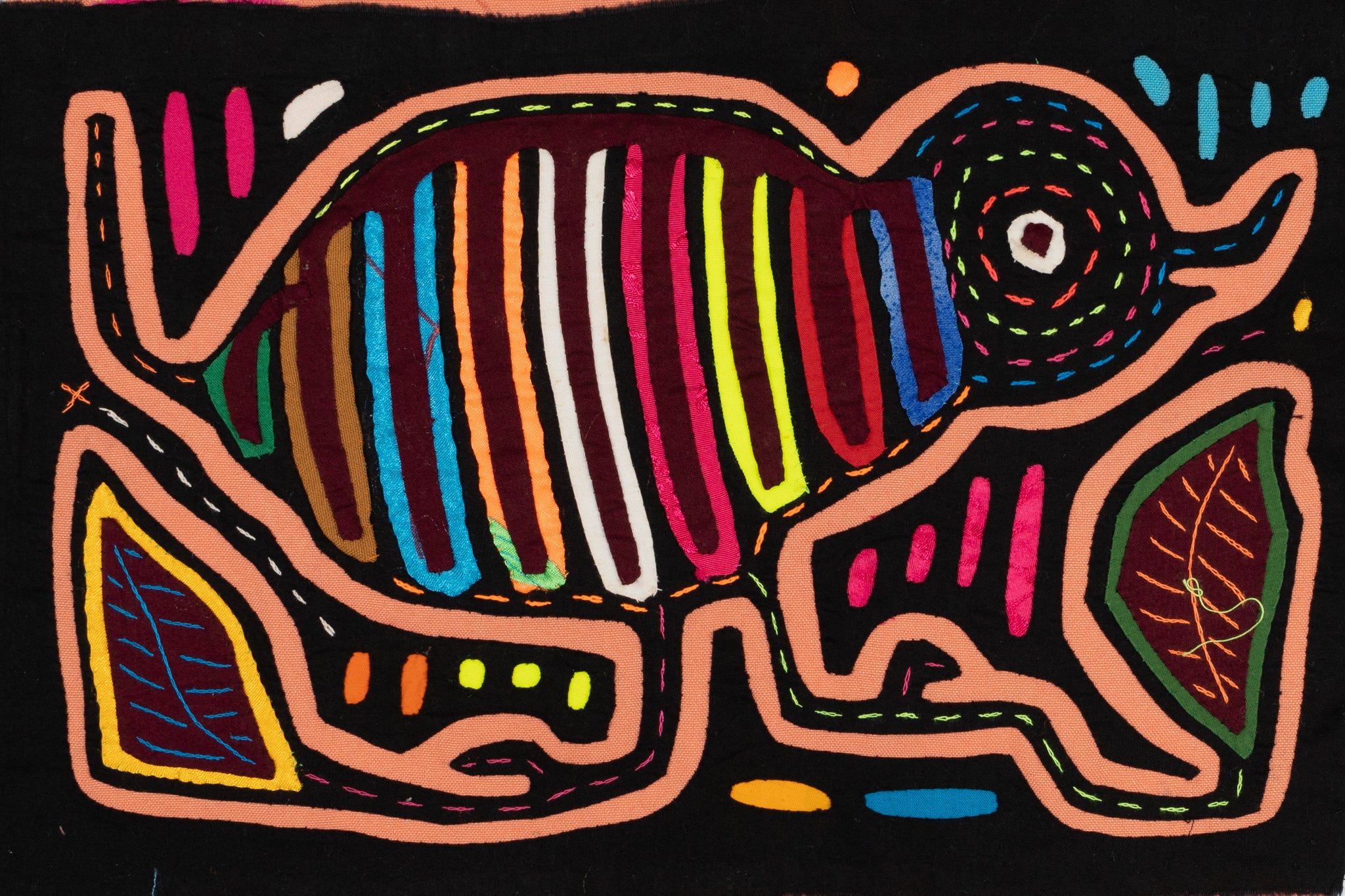 Vintage Rainbow Pinocchio Jungle Critter Mola