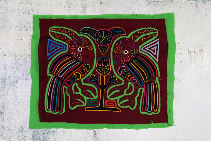 Burgundy and Green Toucan Parrot Mola