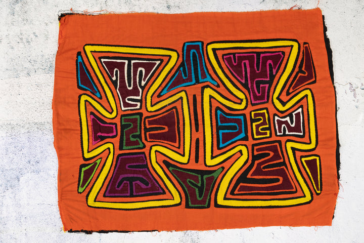 Orange Yellow Double Cross Mola
