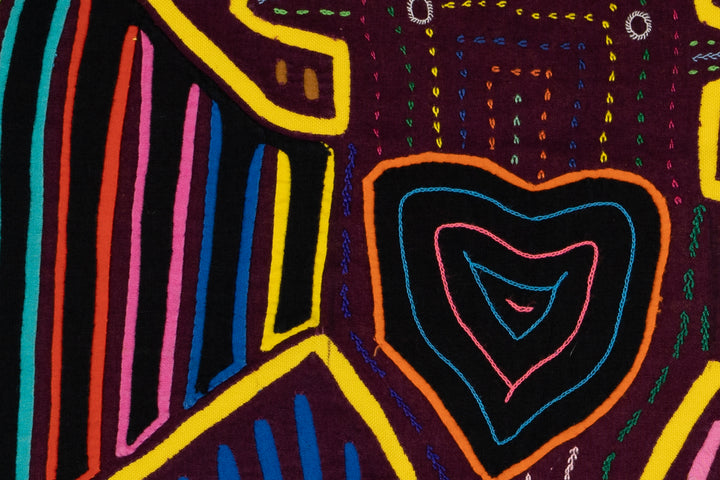 Burgundy And Yellow Two Head Thunderbird Big Heart Mola