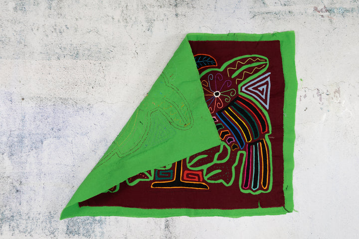 Burgundy and Green Toucan Parrot Mola