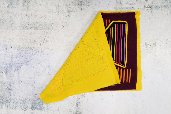 Burgundy And Yellow Two Head Thunderbird Big Heart Mola