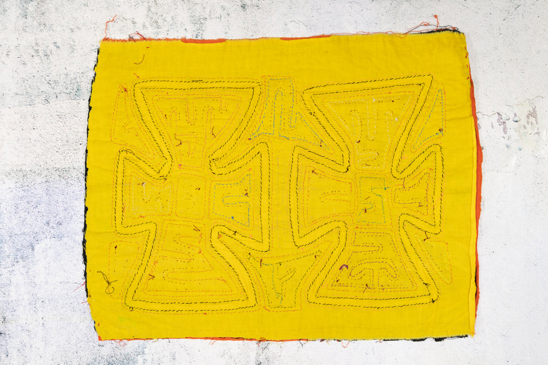 Orange Yellow Double Cross Mola