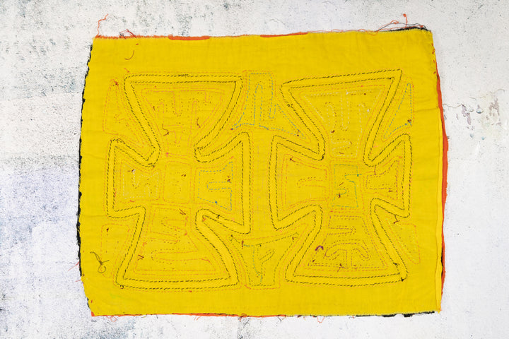 Orange Yellow Double Cross Mola