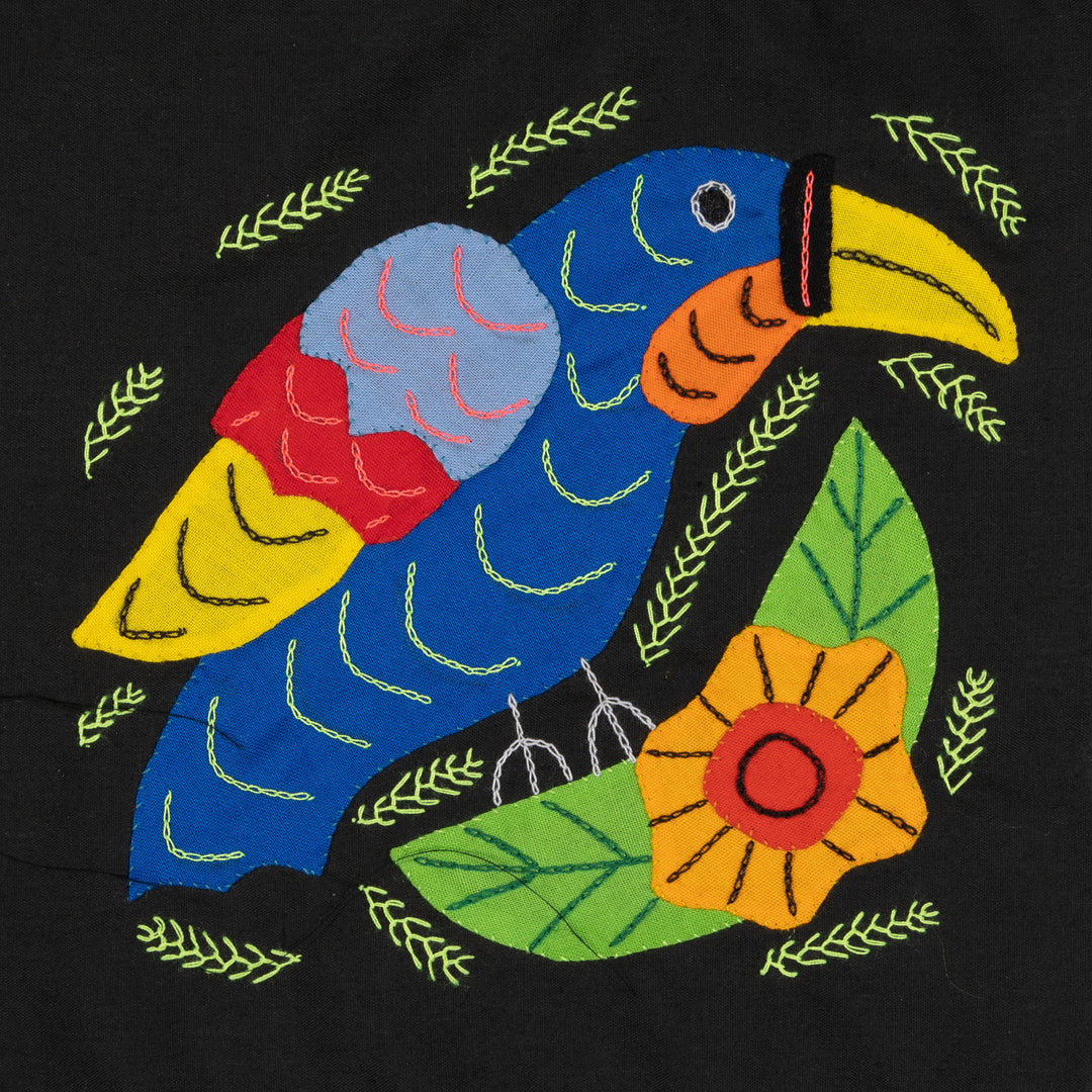 Blue Parrot Bird with Flower Molita
