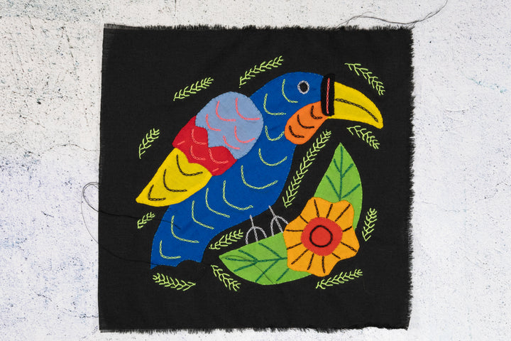 Blue Parrot Bird with Flower Molita