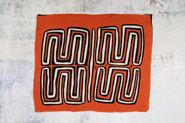Orange And White Classic Maze Mola