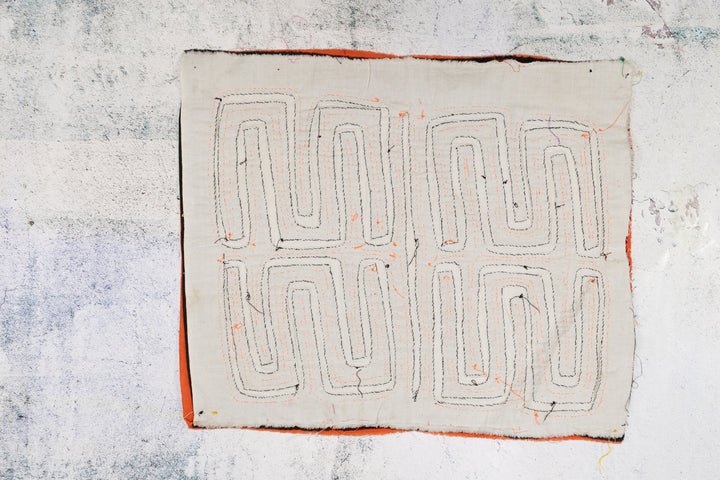 Orange And White Classic Maze Mola