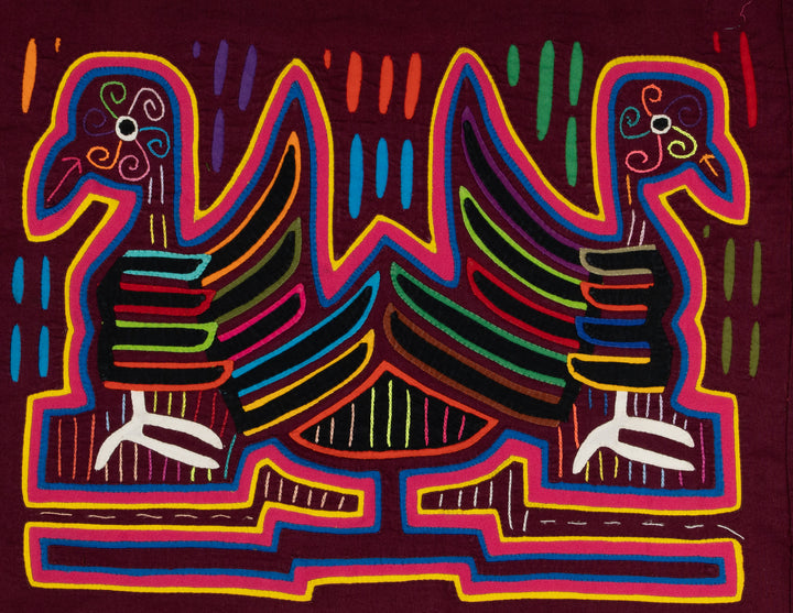 Intriguing Black and Pink Duck Mola