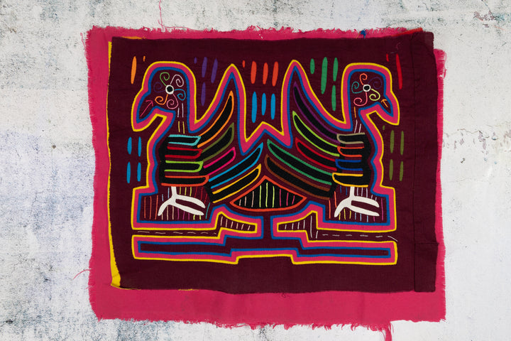 Intriguing Black and Pink Duck Mola