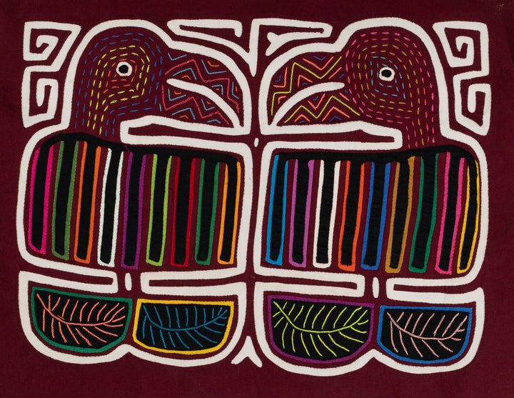 Burgundy and White Tattoo Toucan Parrot Beak Mola